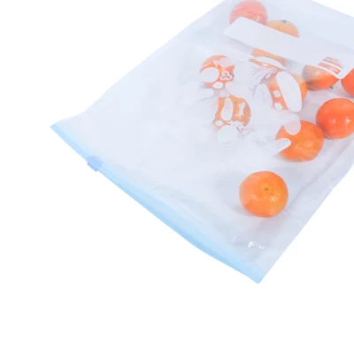 Sacos de freezer com zíper Saco plástico ziplock deslizante reutilizável Saco com zíper deslizante fosco para freezer de armazenamento de alimentos