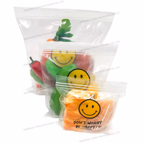Embalagem de alimentos para congeladores LDPE Ziplock Bag Reutilizável Zip Lock Plástico Zipper Bags